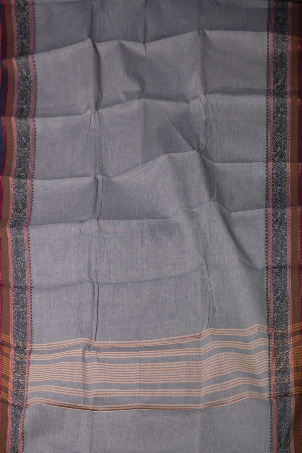 Coin Grey Kanchipuram Cotton saree - Image 2