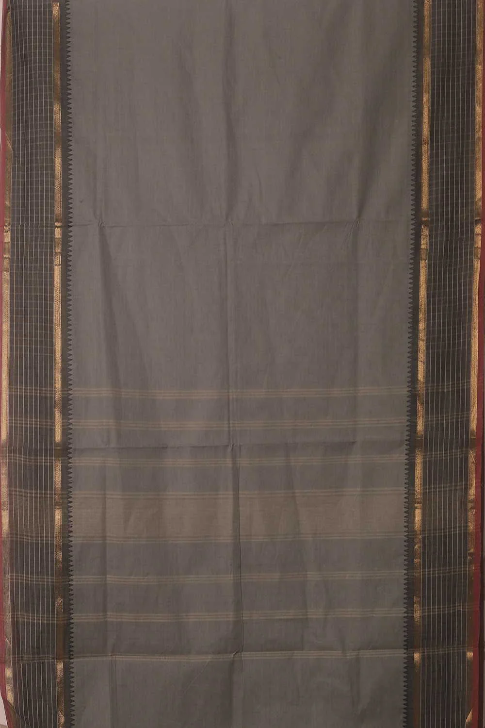 Grey Shaded Kanchipuram Cotton saree - Image 2