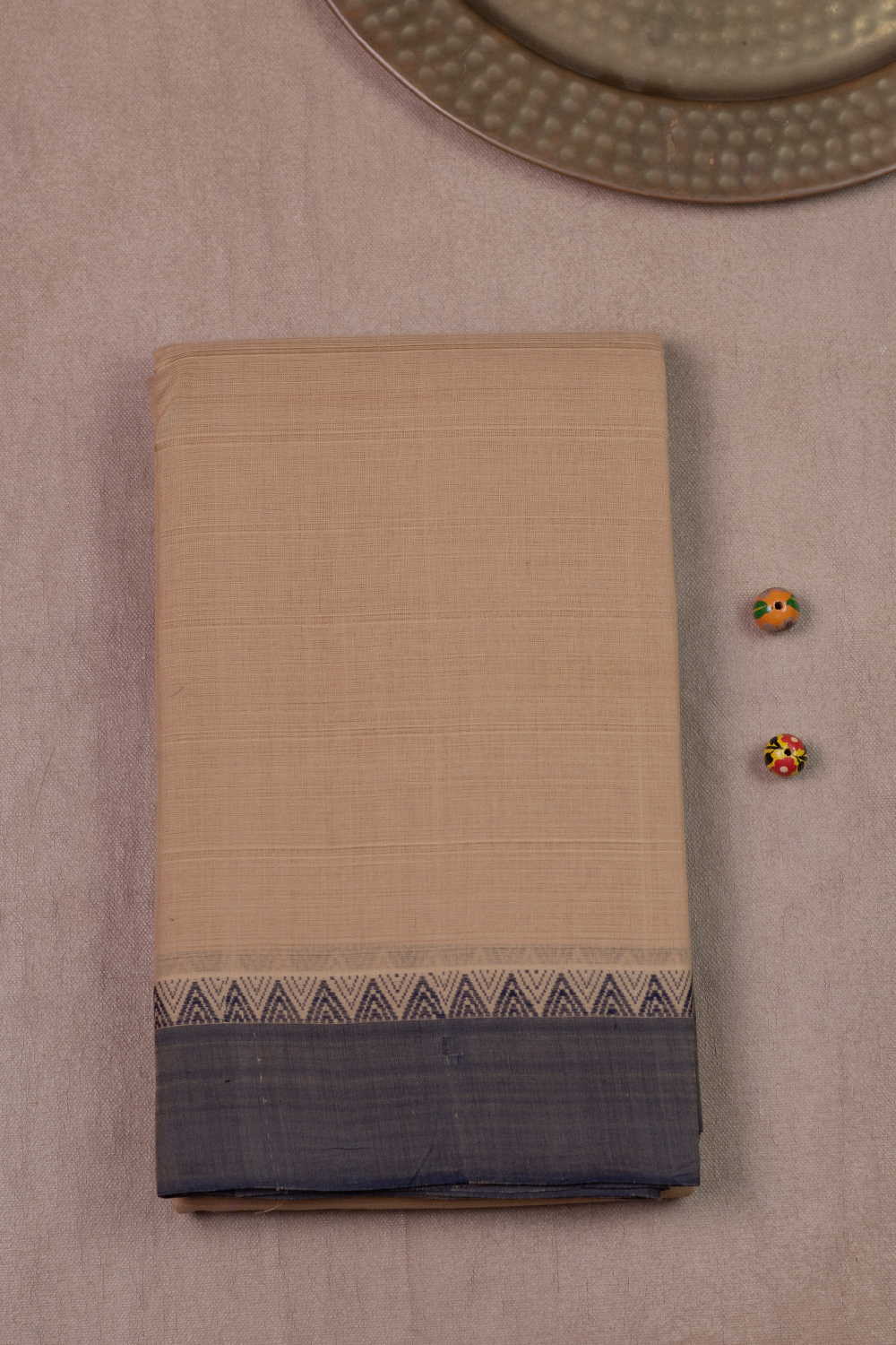 Beige Kanchipuram Cotton saree