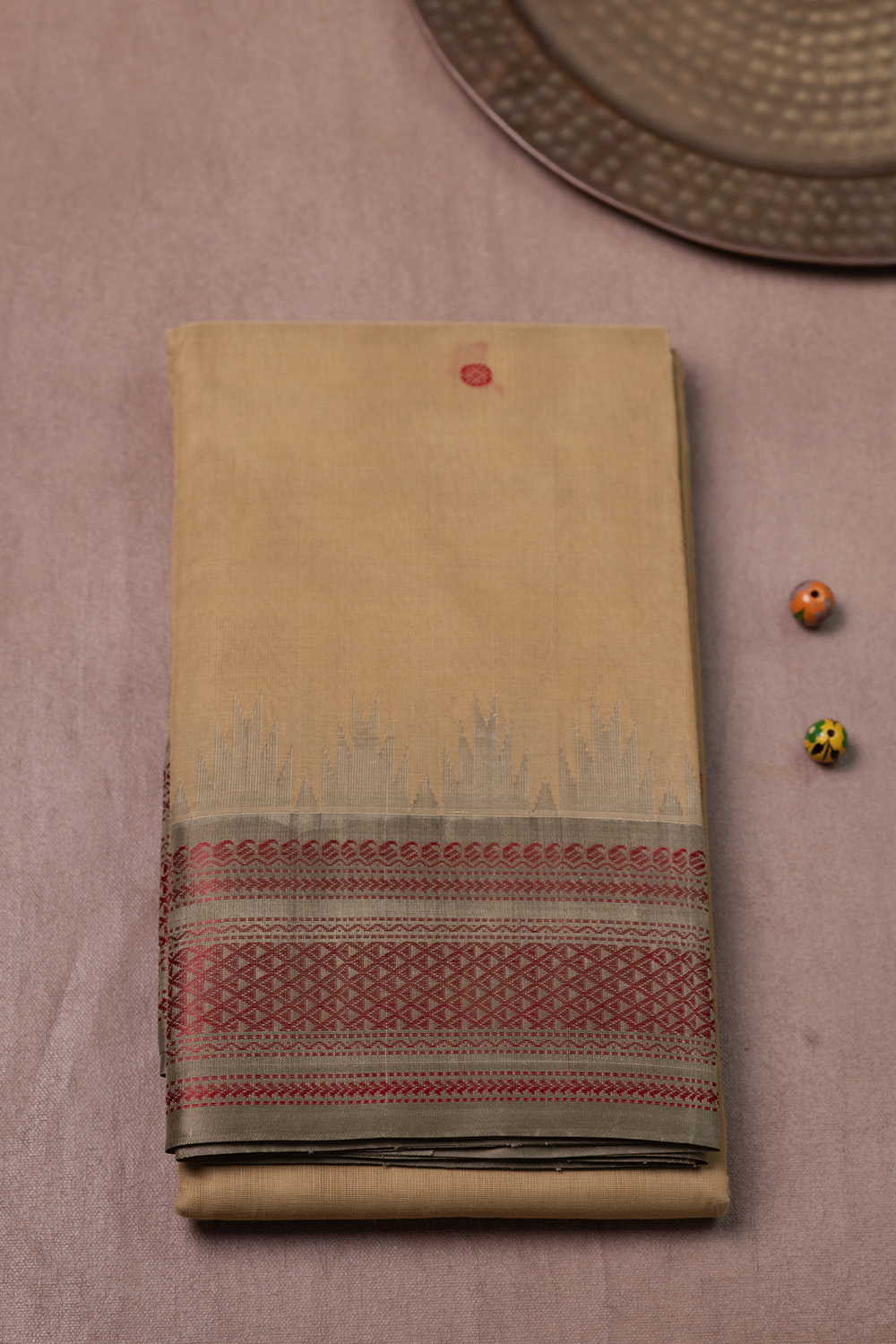 Shade of Beige Kanchipuram Cotton saree