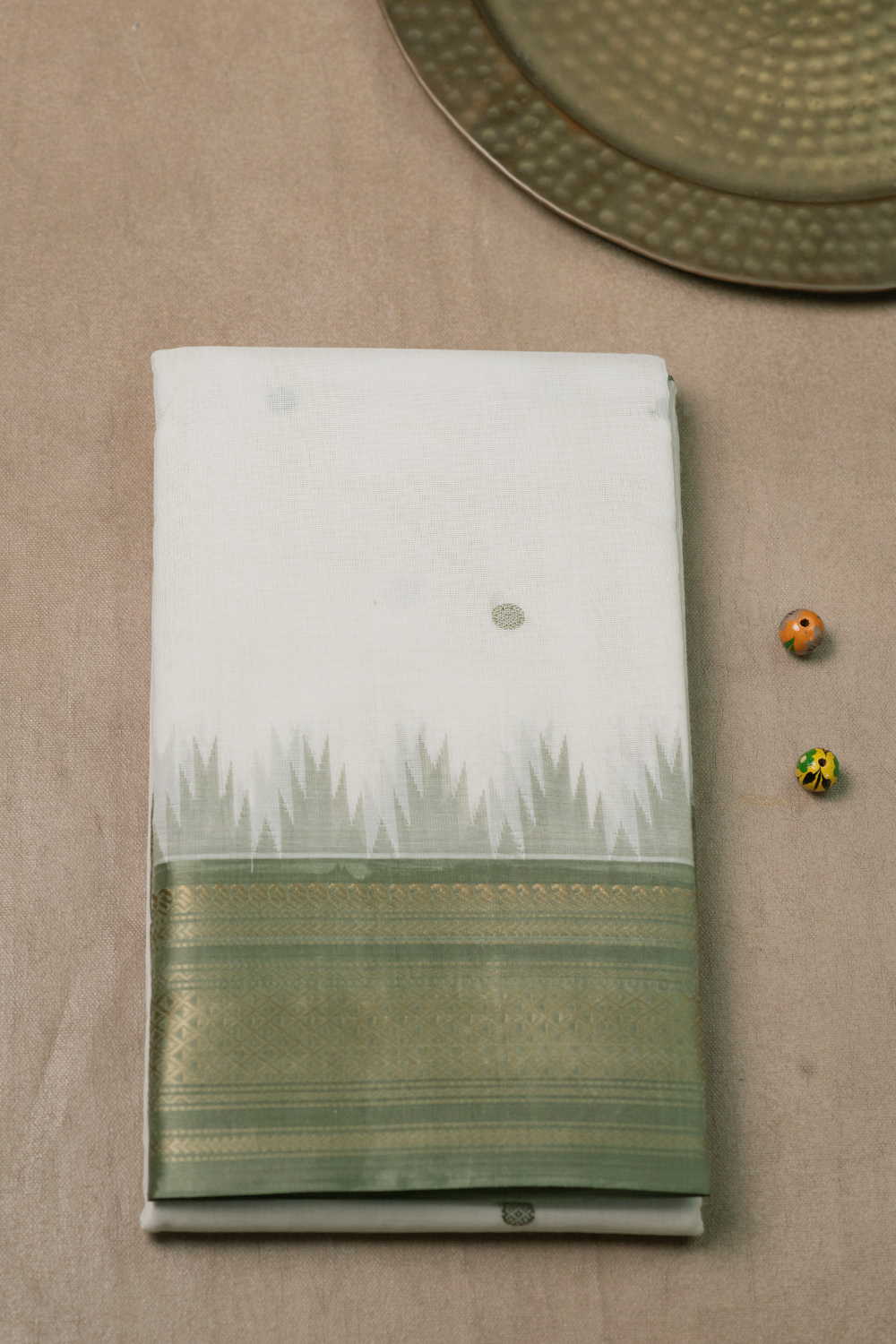 Off-White - Kanchipuram Cotton saree