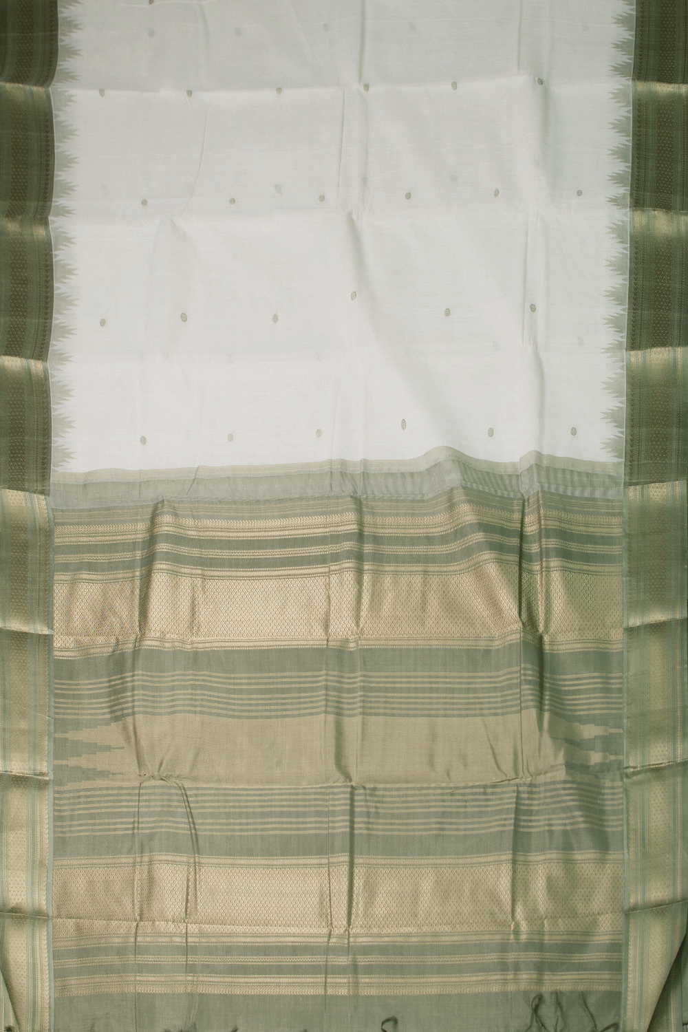 Off-White - Kanchipuram Cotton saree - Image 2