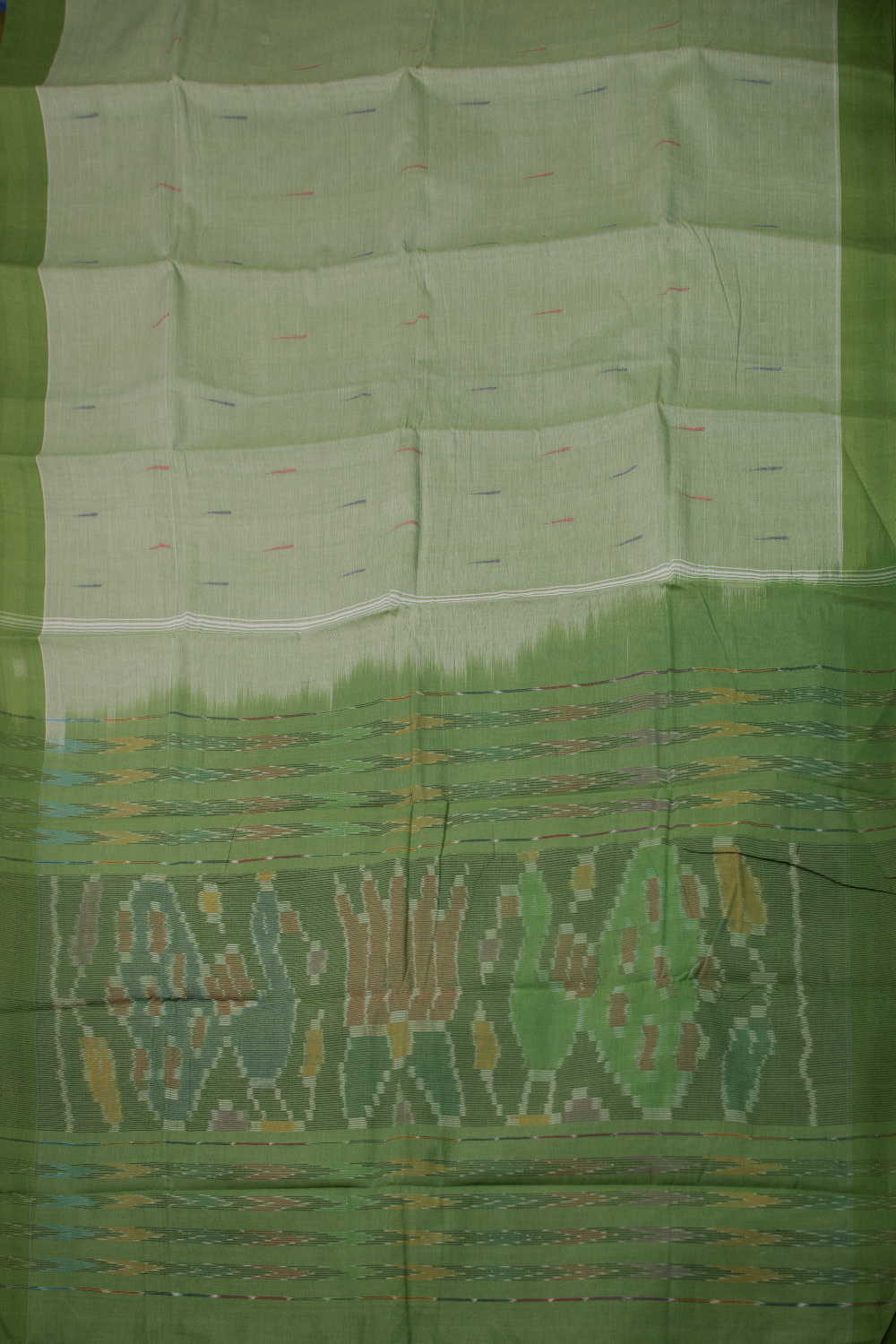 Shade of Green Kanchipuram Cotton saree - Image 2