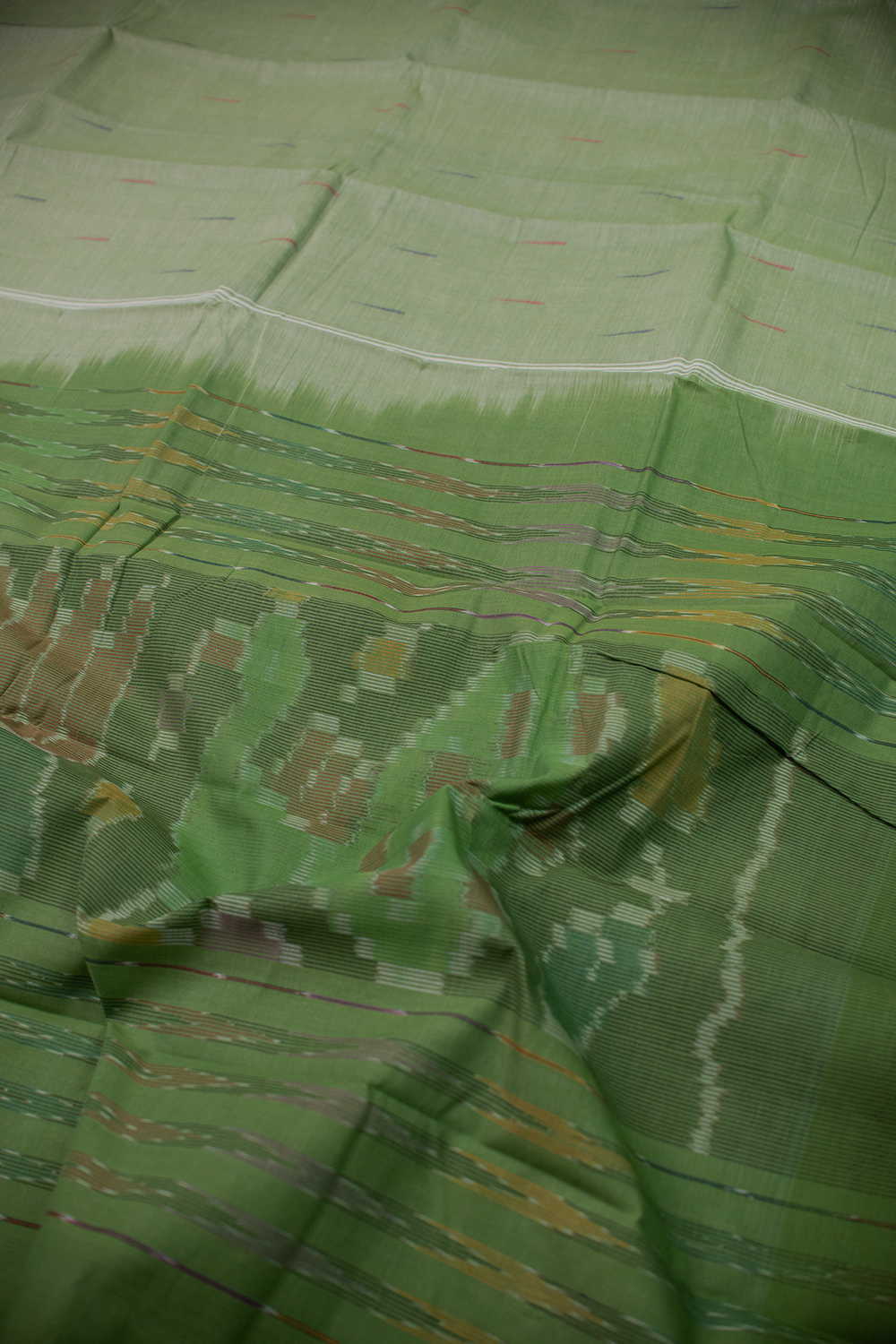 Shade of Green Kanchipuram Cotton saree - Image 3