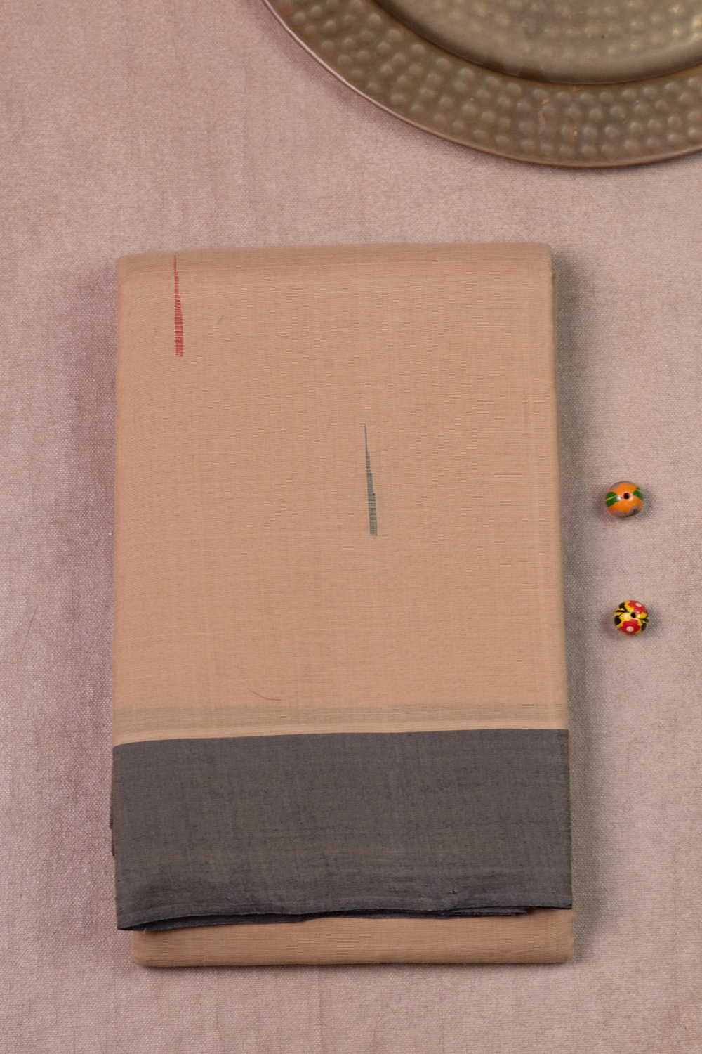 Caramel Beige Kanchipuram Cotton saree