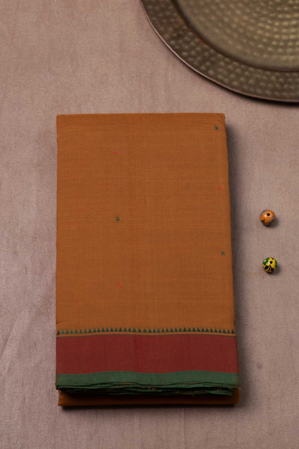 Cinnamon Brown Kanchipuram Cotton saree