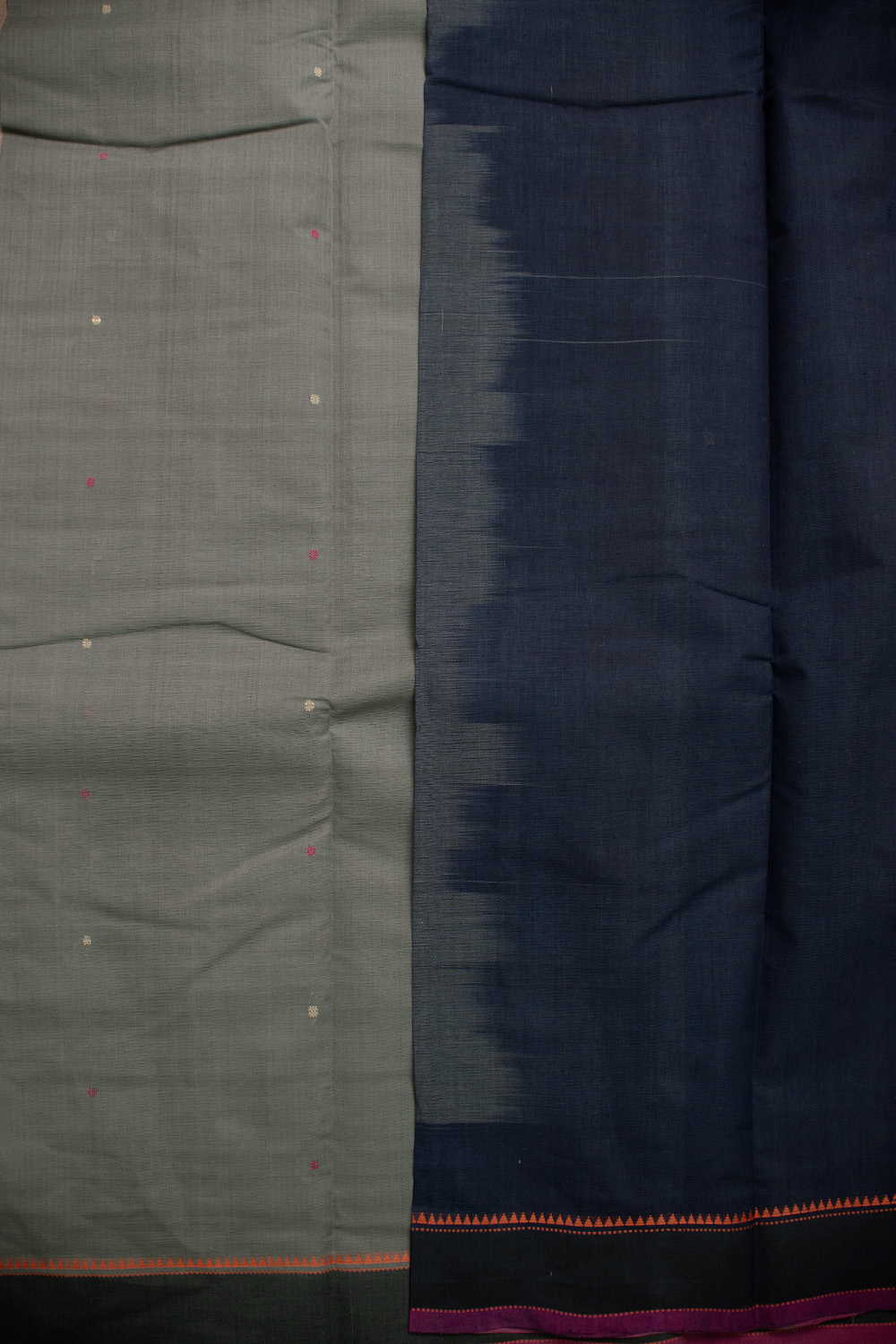Grey Shaded Kanchipuram Cotton saree - Image 4