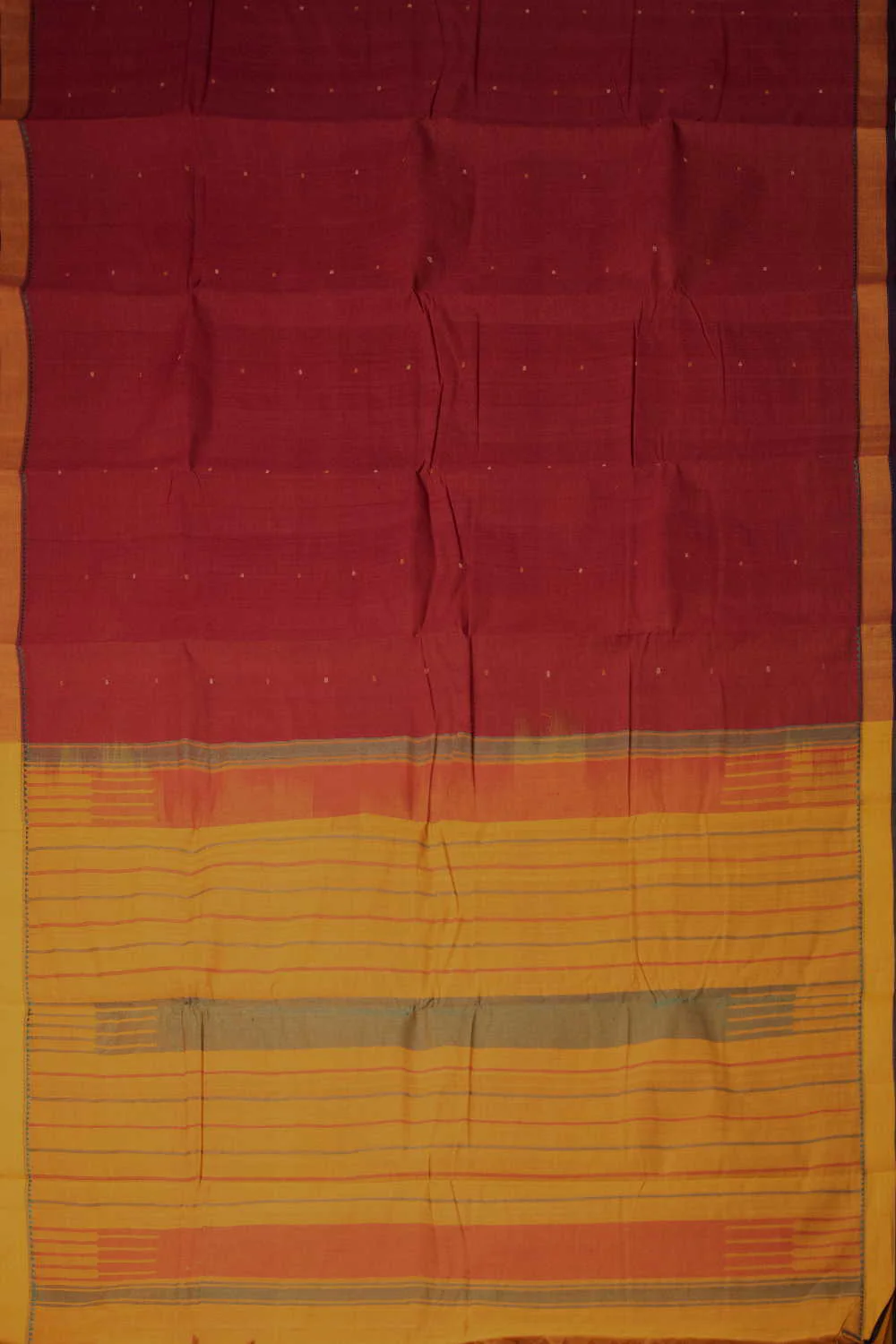 Maroon Kanchipuram Cotton saree - Image 2