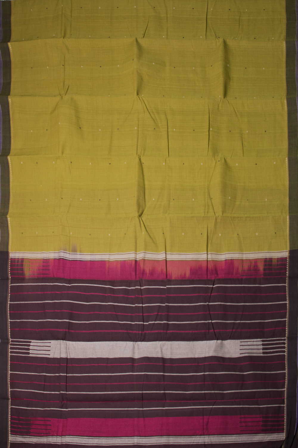 Leaf Green Kanchipuram Cotton saree - Image 2
