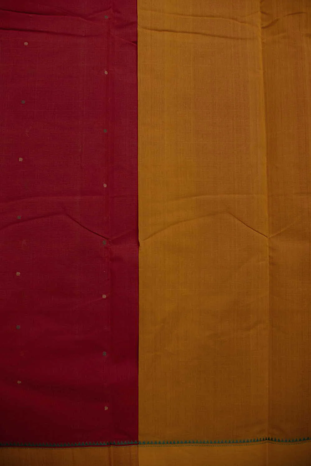 Burnt Maroon Kanchipuram Cotton saree - Image 4