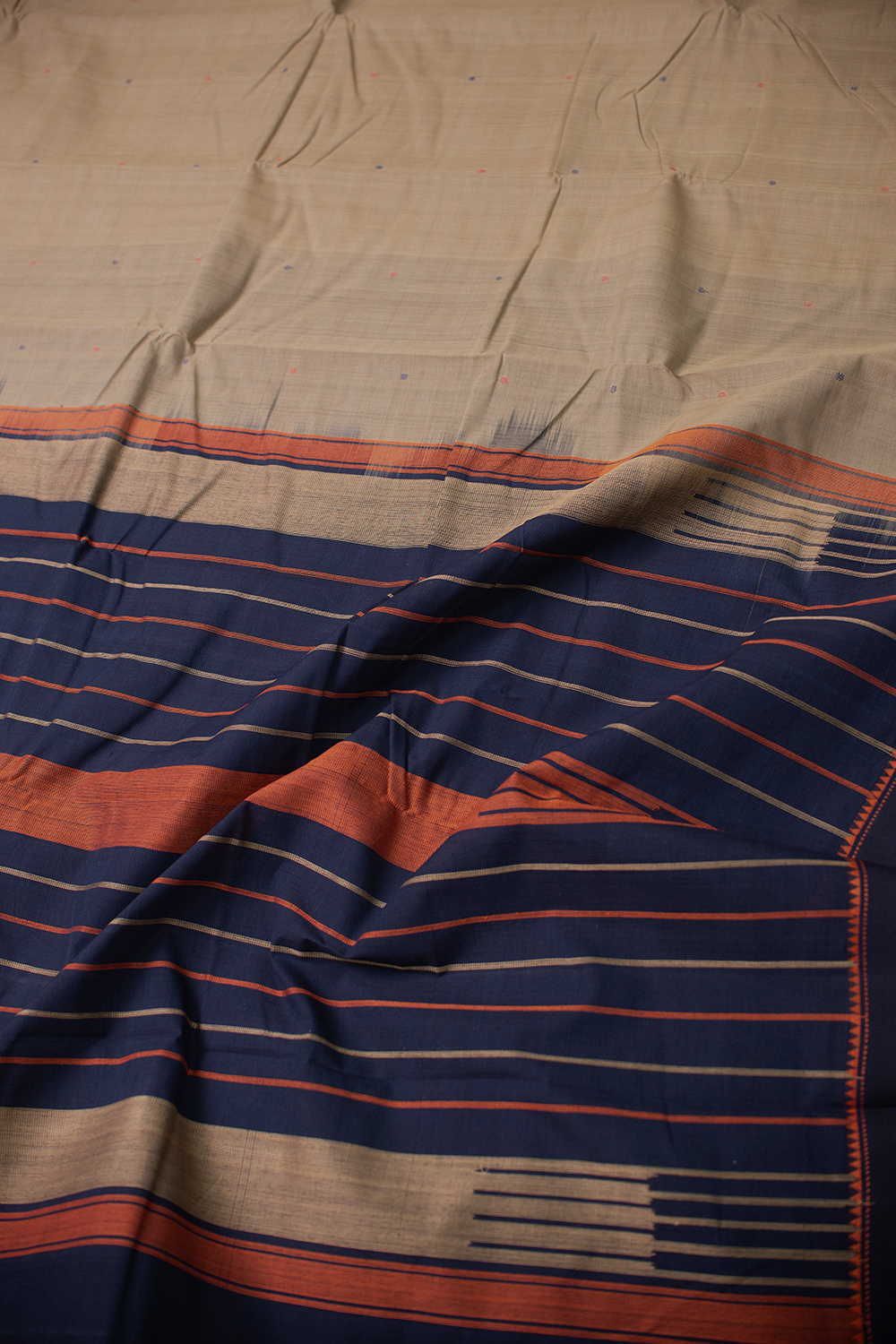 Sand Beige Kanchipuram Cotton saree - Image 3
