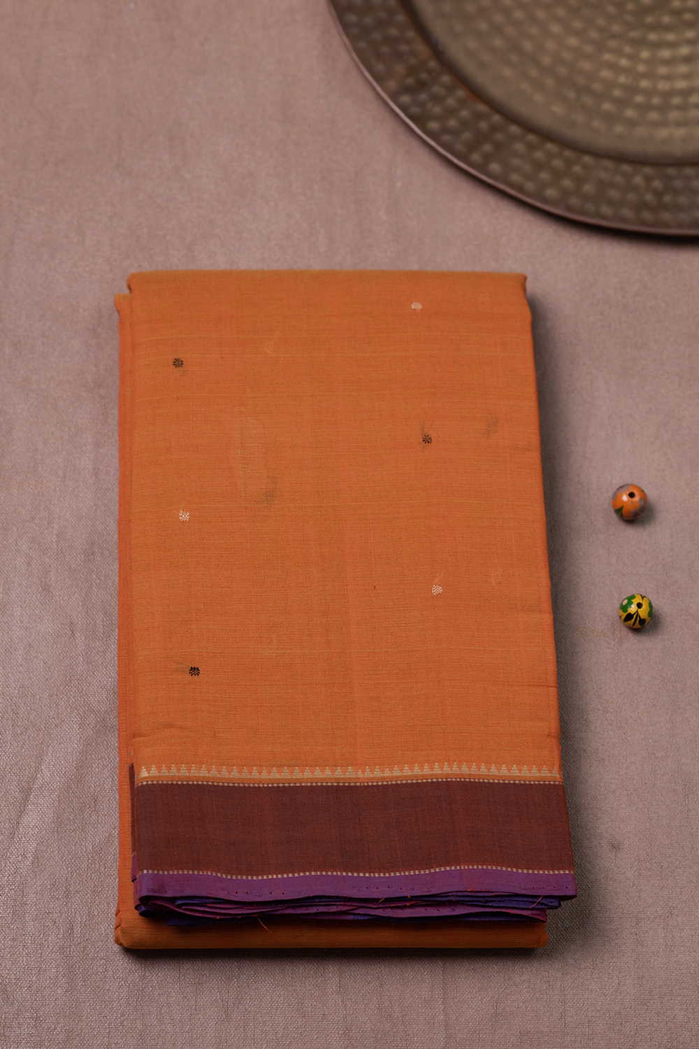 Orange Kanchipuram Cotton saree