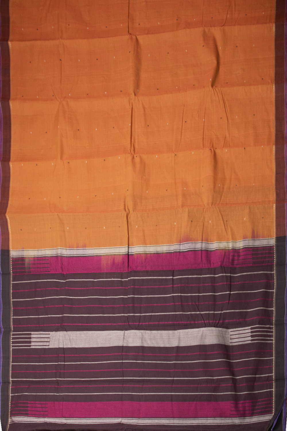 Orange Kanchipuram Cotton saree - Image 2