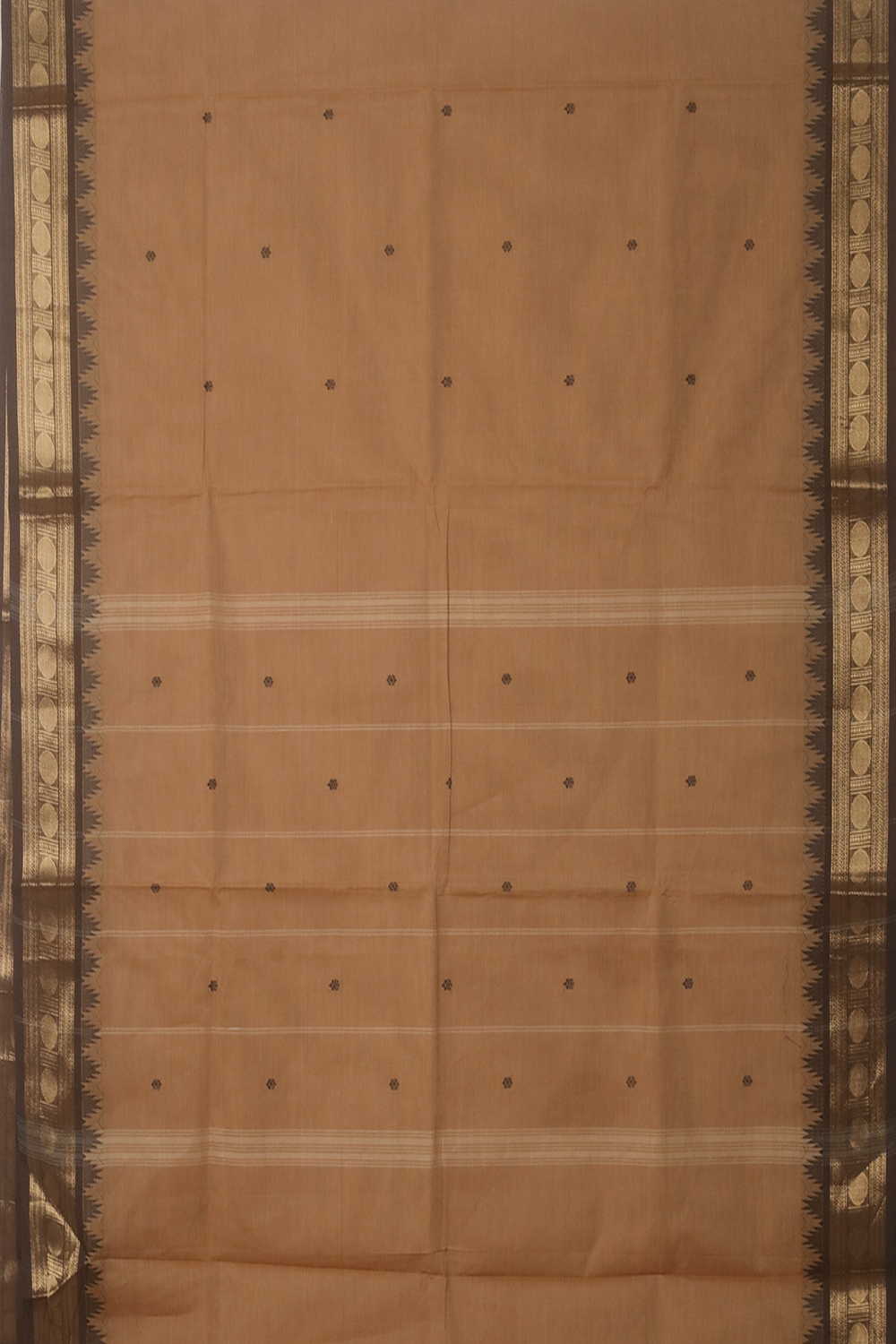 Darker Beige Kanchipuram Cotton saree - Image 2