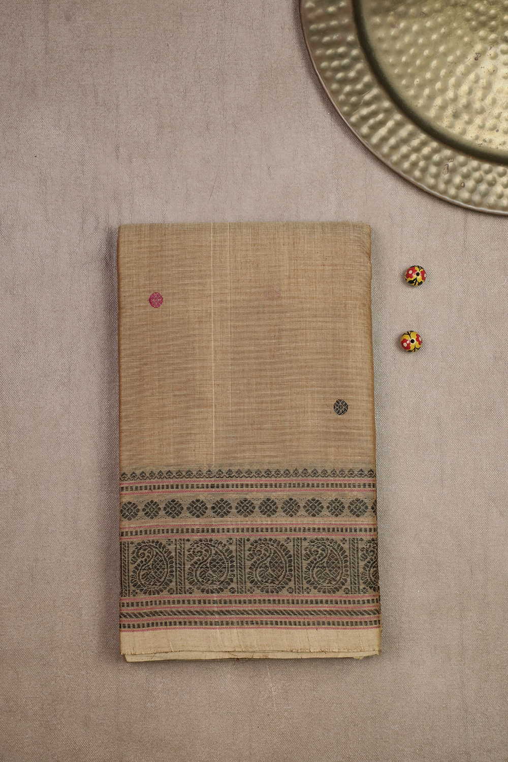 Sand Beige Kanchipuram Cotton saree