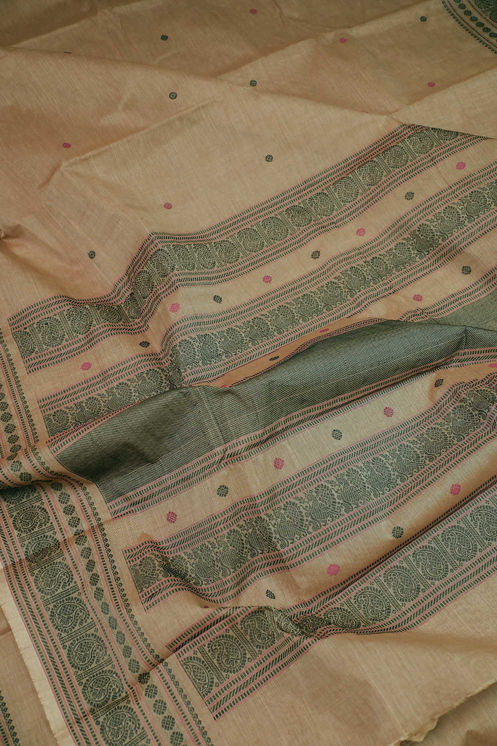Sand Beige Kanchipuram Cotton saree - Image 3