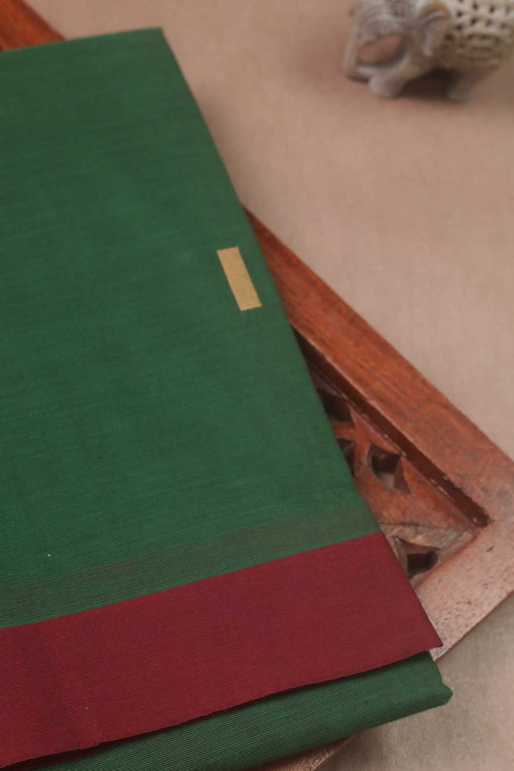 Green with Thread Butta Kanchipuram Cotton saree