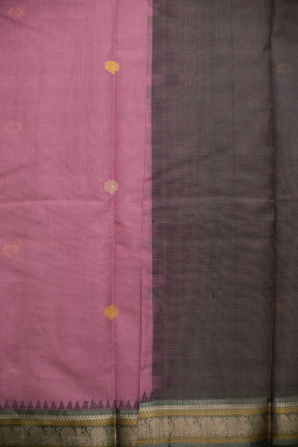 Shade of Onion Pink Kanchipuram Cotton saree - Image 4