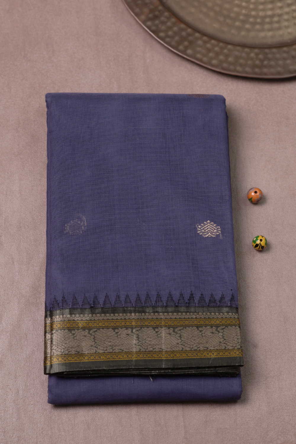 Eminence Purple Kanchipuram Cotton saree