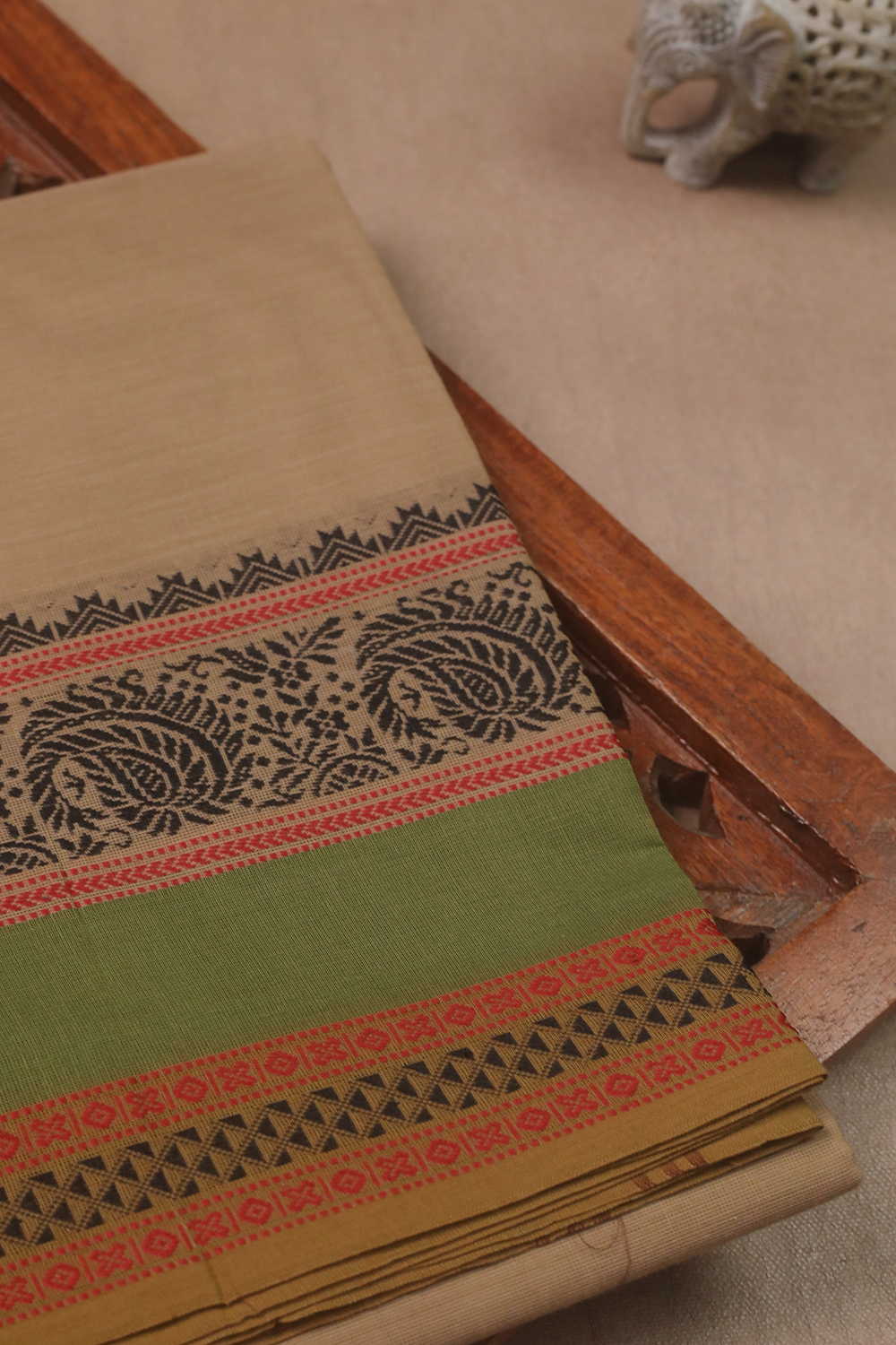 Shade of Beige Kanchipuram Cotton saree