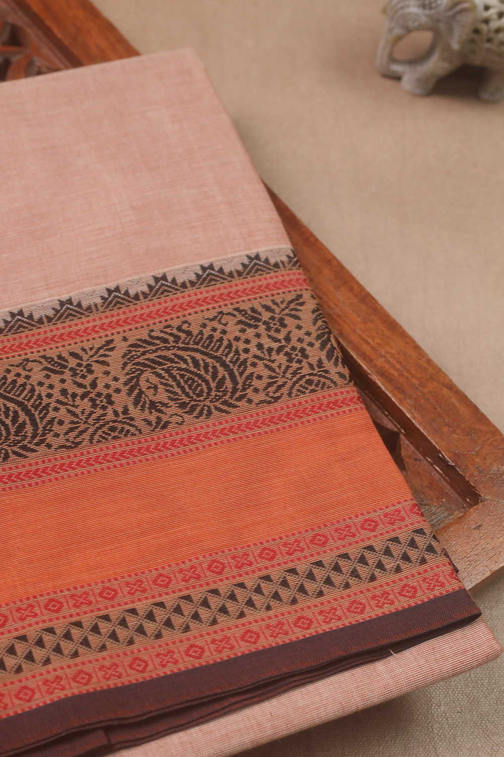 Creamy Beige Kanchipuram Cotton saree