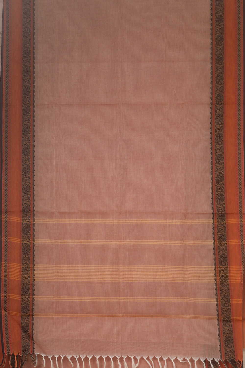 Creamy Beige Kanchipuram Cotton saree - Image 2