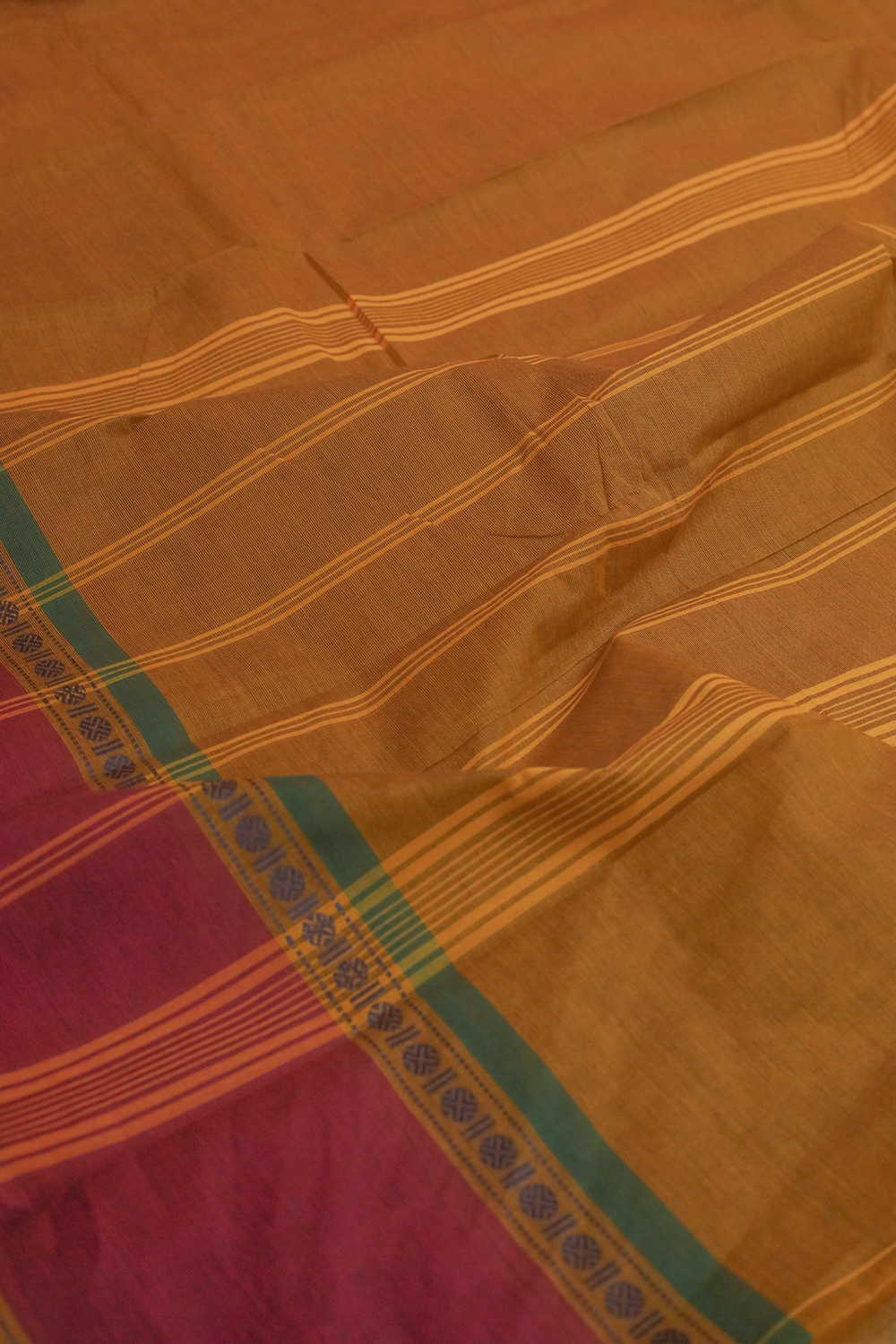Shade of Yellow Kanchipuram Cotton saree - Image 3