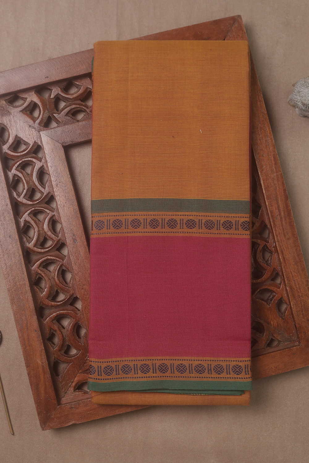 Darker Yellow Kanchipuram Cotton saree