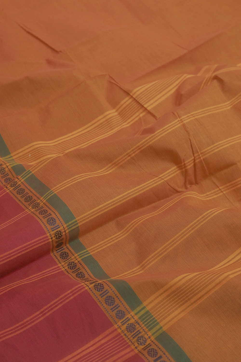 Darker Yellow Kanchipuram Cotton saree - Image 3