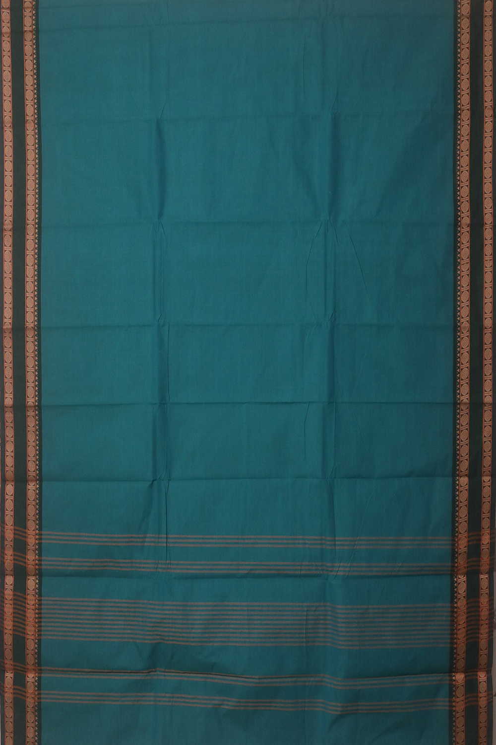 Blue Green Kanchipuram Cotton saree - Image 2
