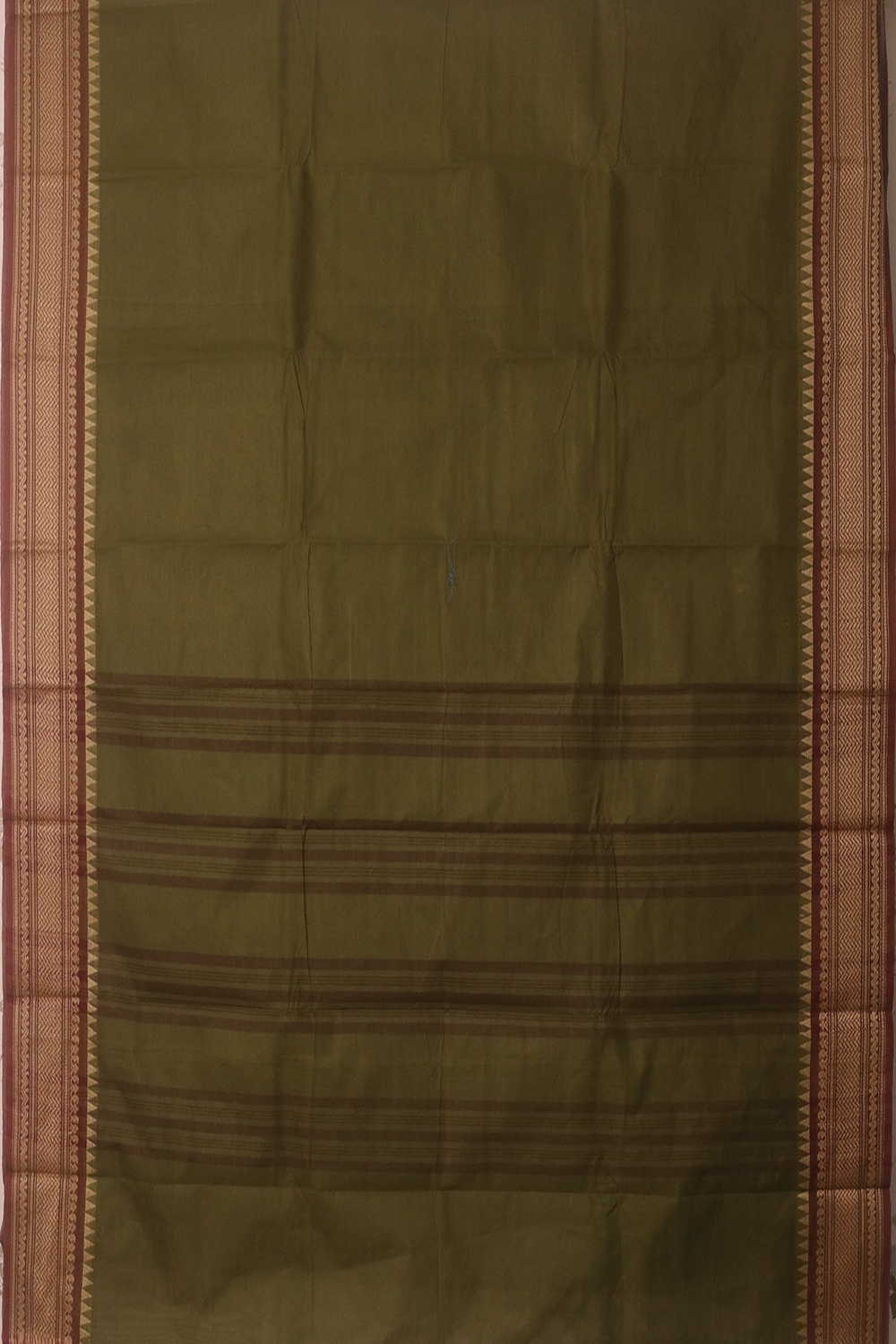 Mehandi Green Kanchipuram Cotton saree - Image 2
