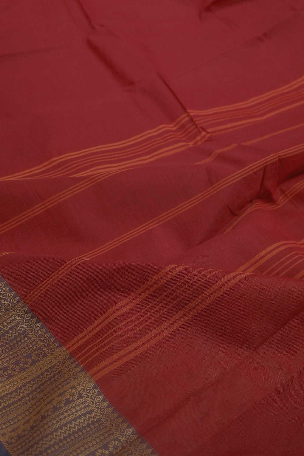 Classic Maroon Kanchipuram Cotton saree - Image 3