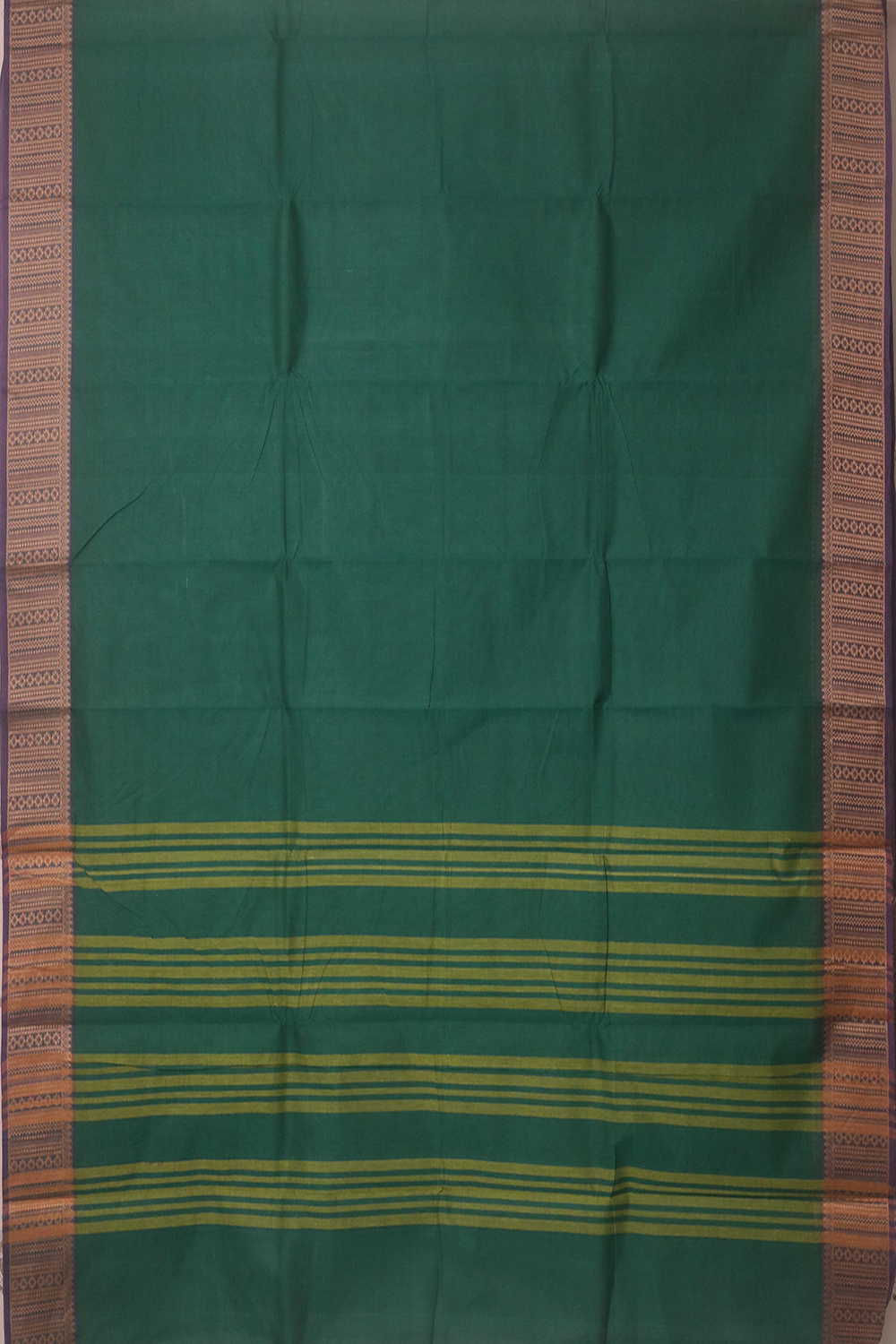 Green with Thread Border Kanchipuram Cotton saree - Image 2