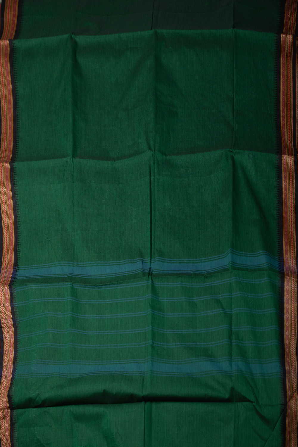Deep Green Kanchipuram Cotton saree - Image 2