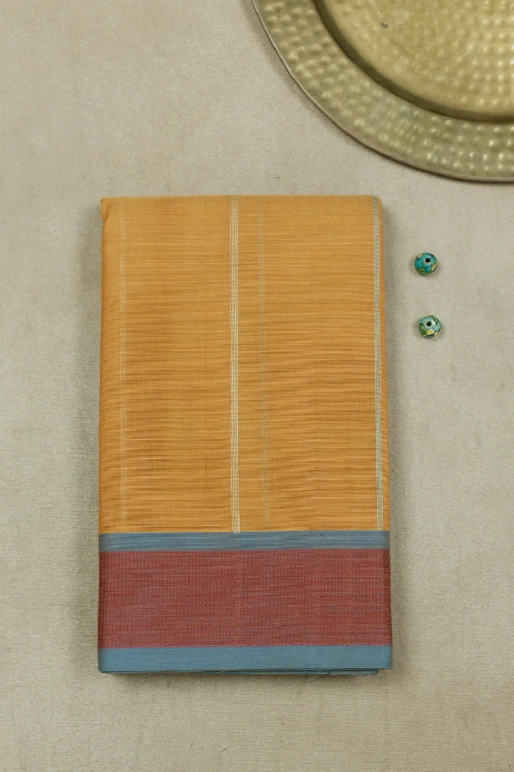 Yellow Kanchipuram Cotton saree