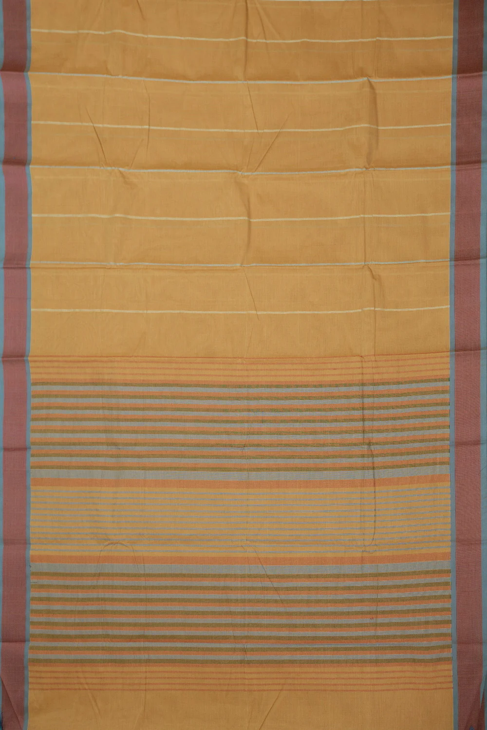 Yellow Kanchipuram Cotton saree - Image 2
