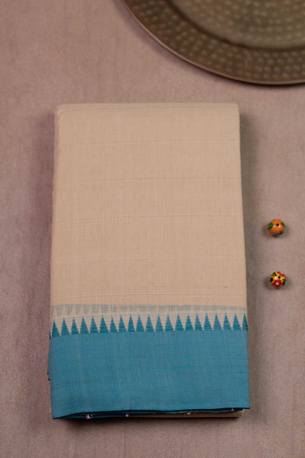 Lighter Beige Kanchipuram Cotton saree
