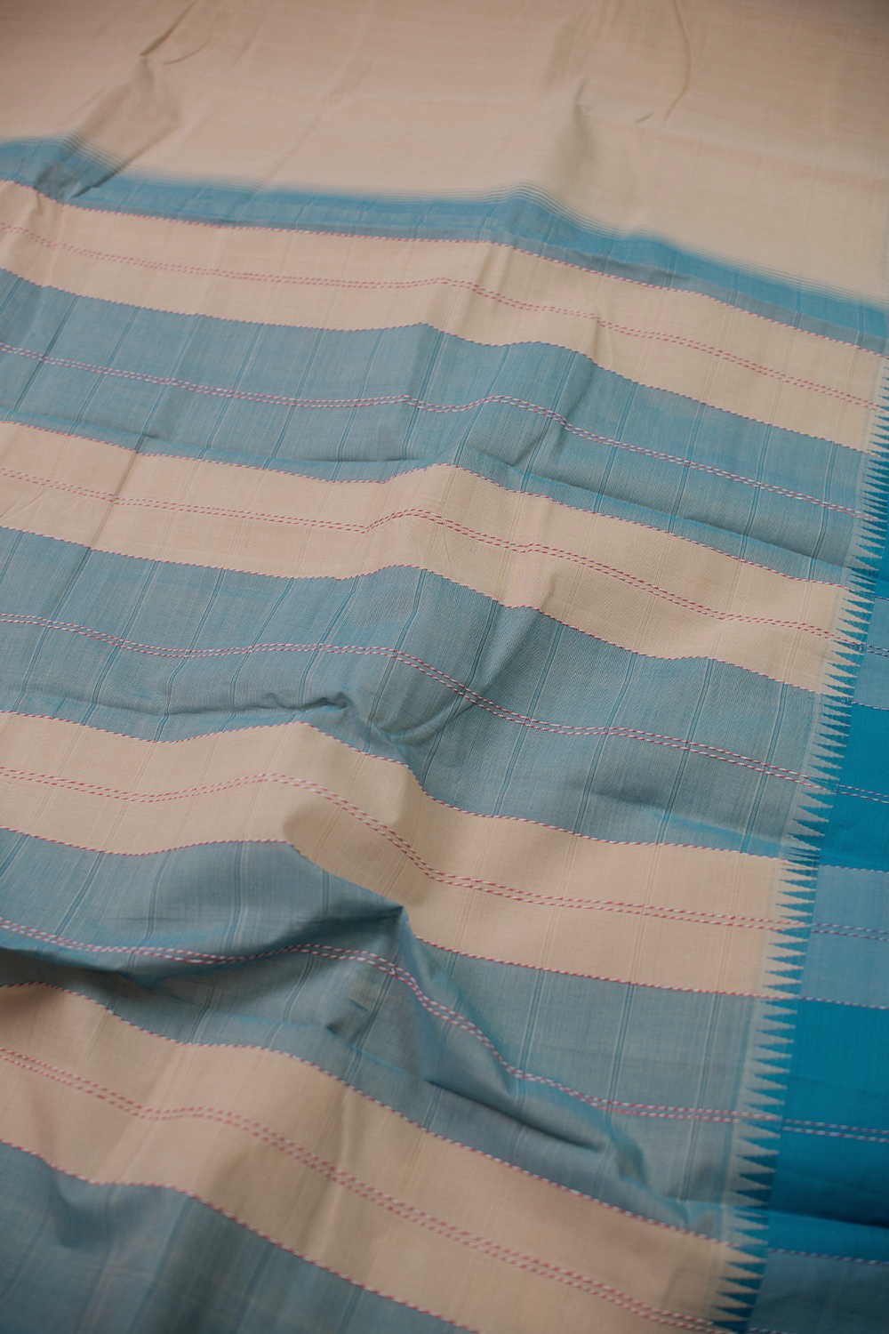 Lighter Beige Kanchipuram Cotton saree - Image 3