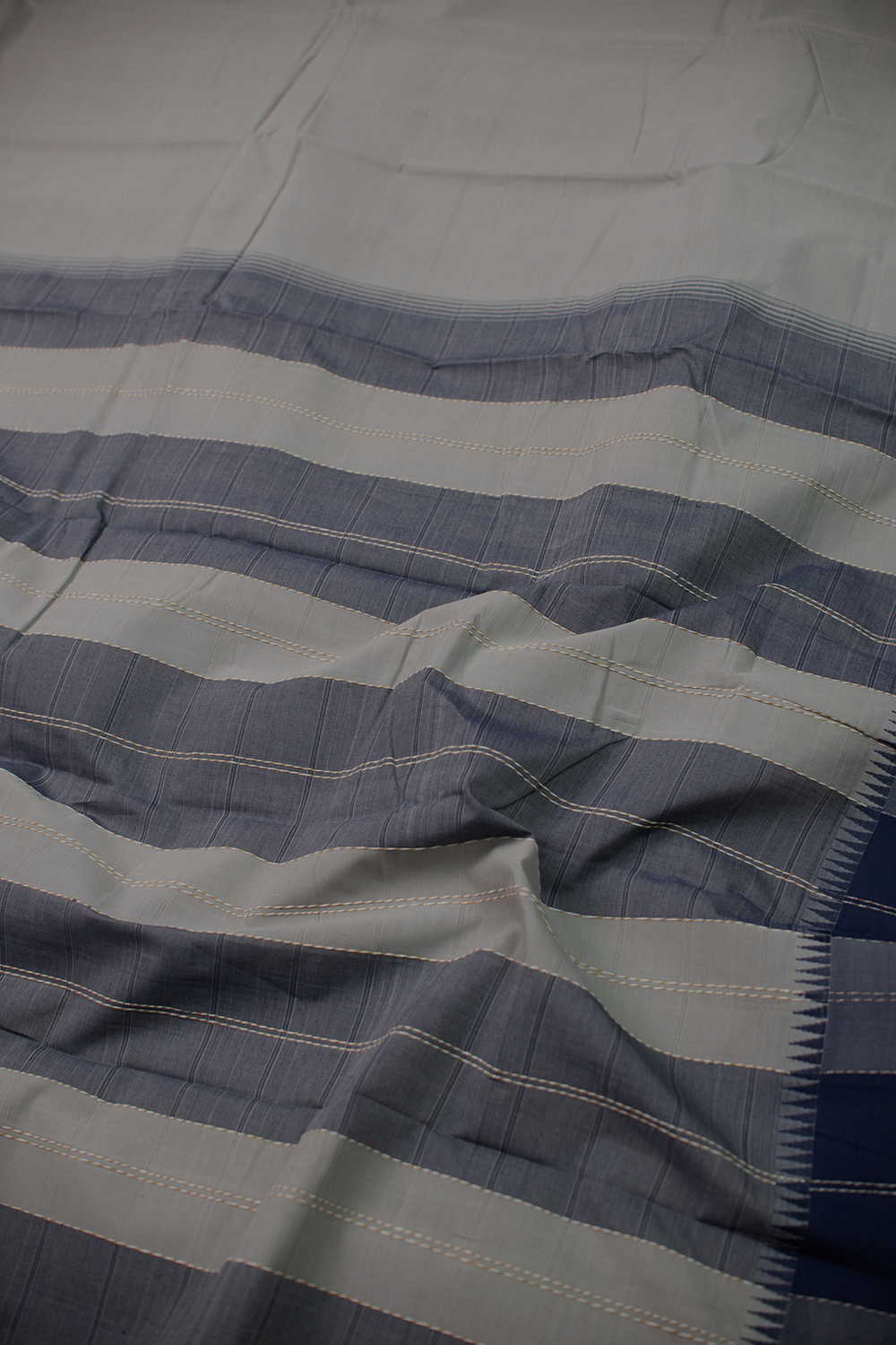 Lighter Grey Kanchipuram Cotton saree - Image 3