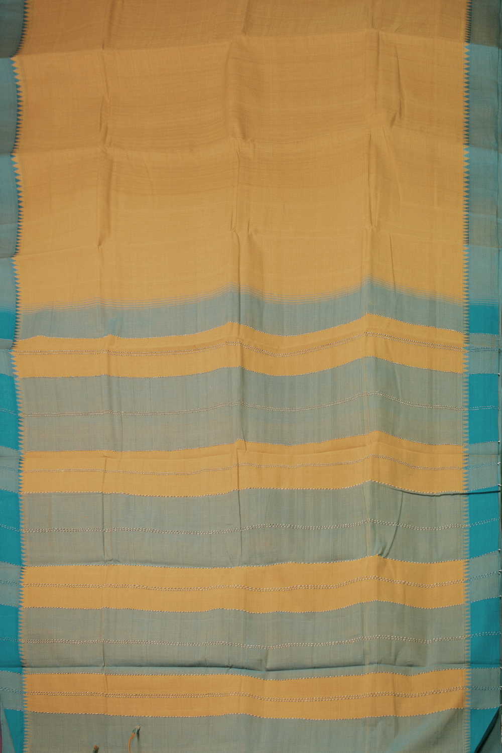Turmeric Yellow Kanchipuram Cotton saree - Image 2