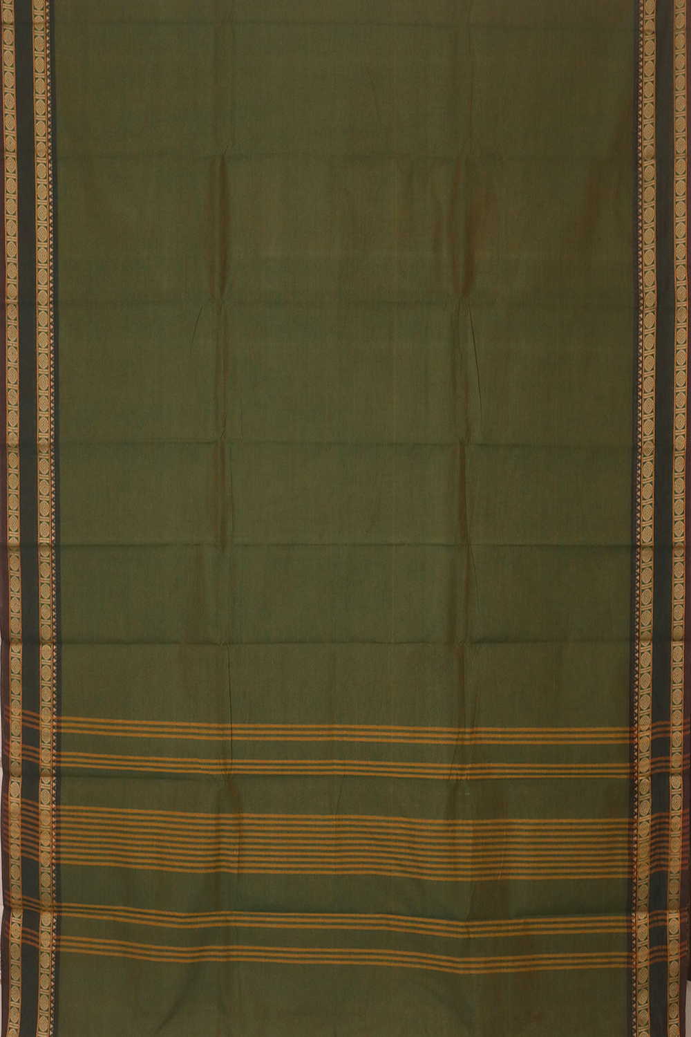 Pickle Green Kanchipuram Cotton saree - Image 3