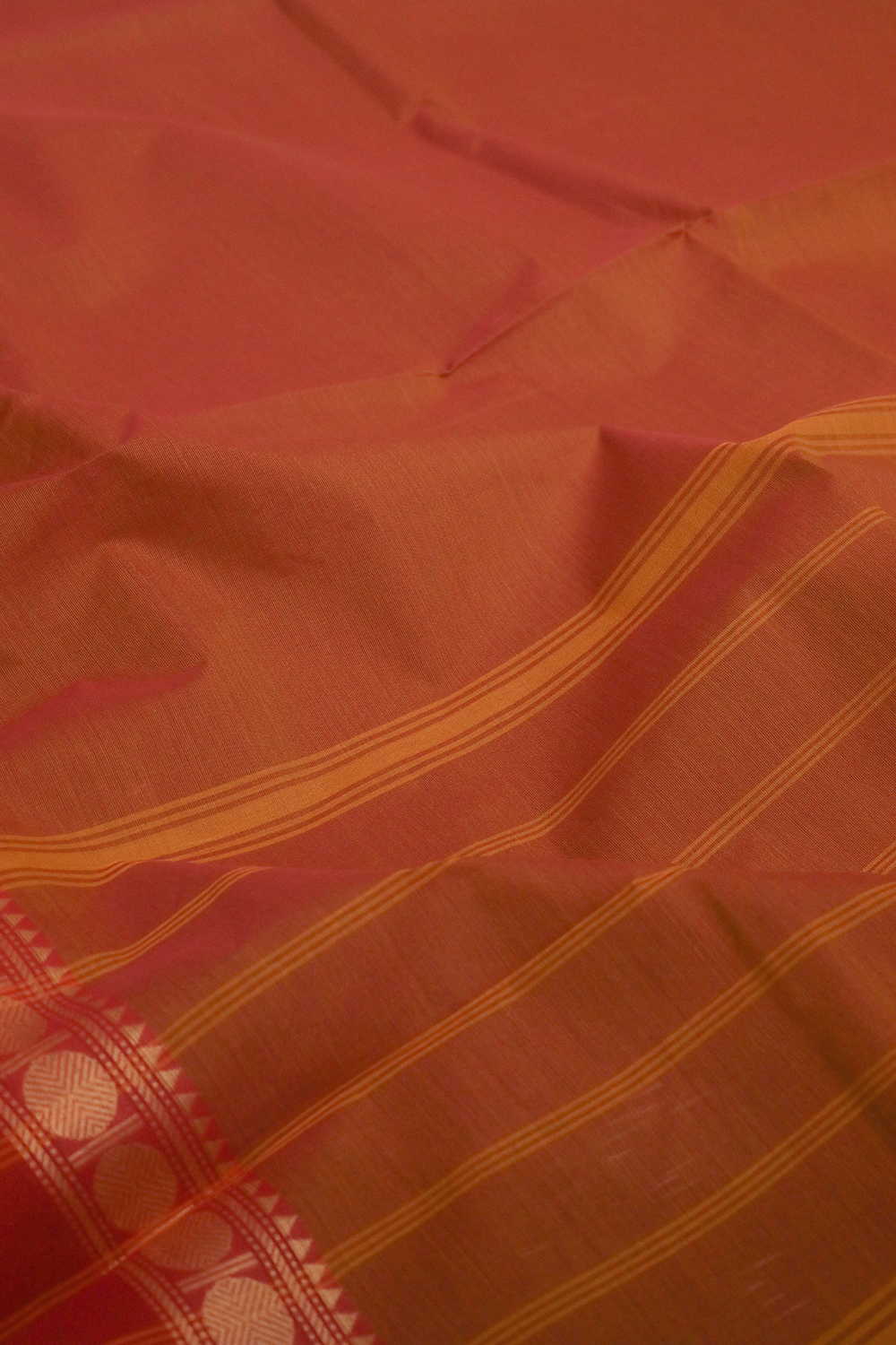 Double Color Border Kanchipuram Cotton saree - Image 3