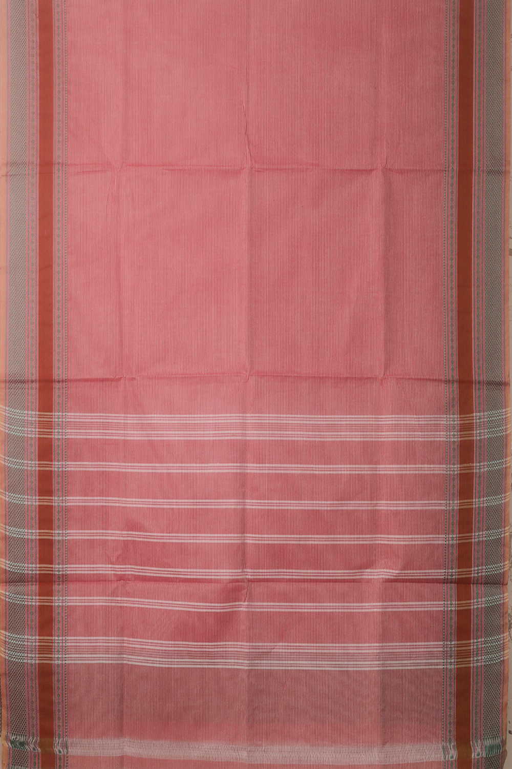 Light Pink with Stripe Kanchipuram Cotton saree - Image 2