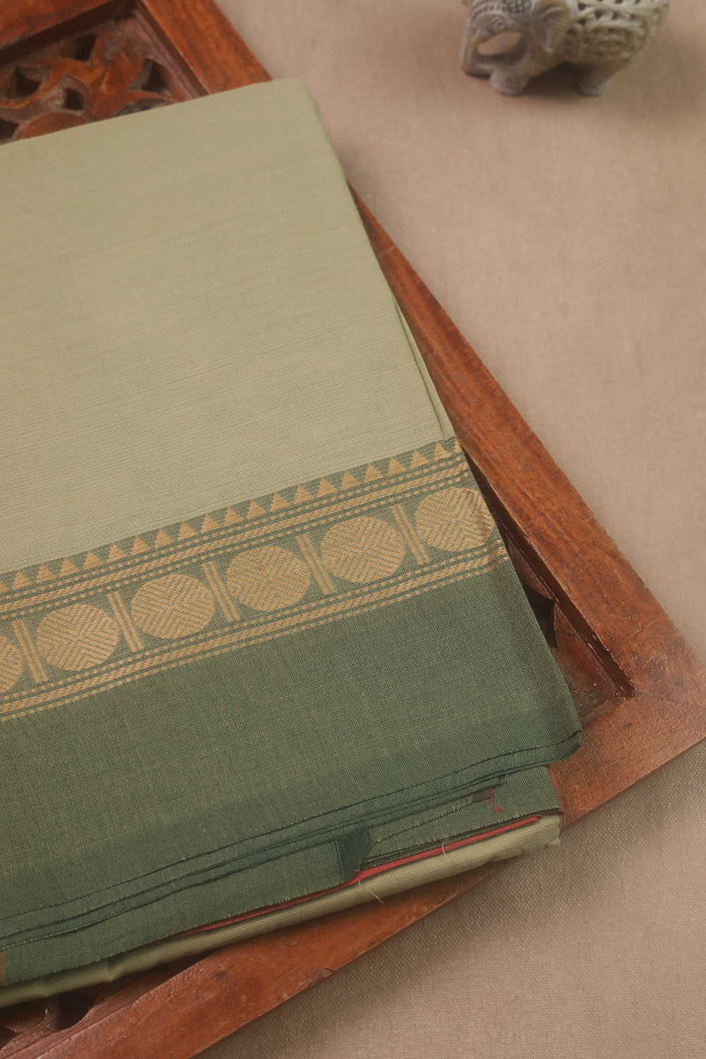 Baby Green Kanchipuram Cotton saree