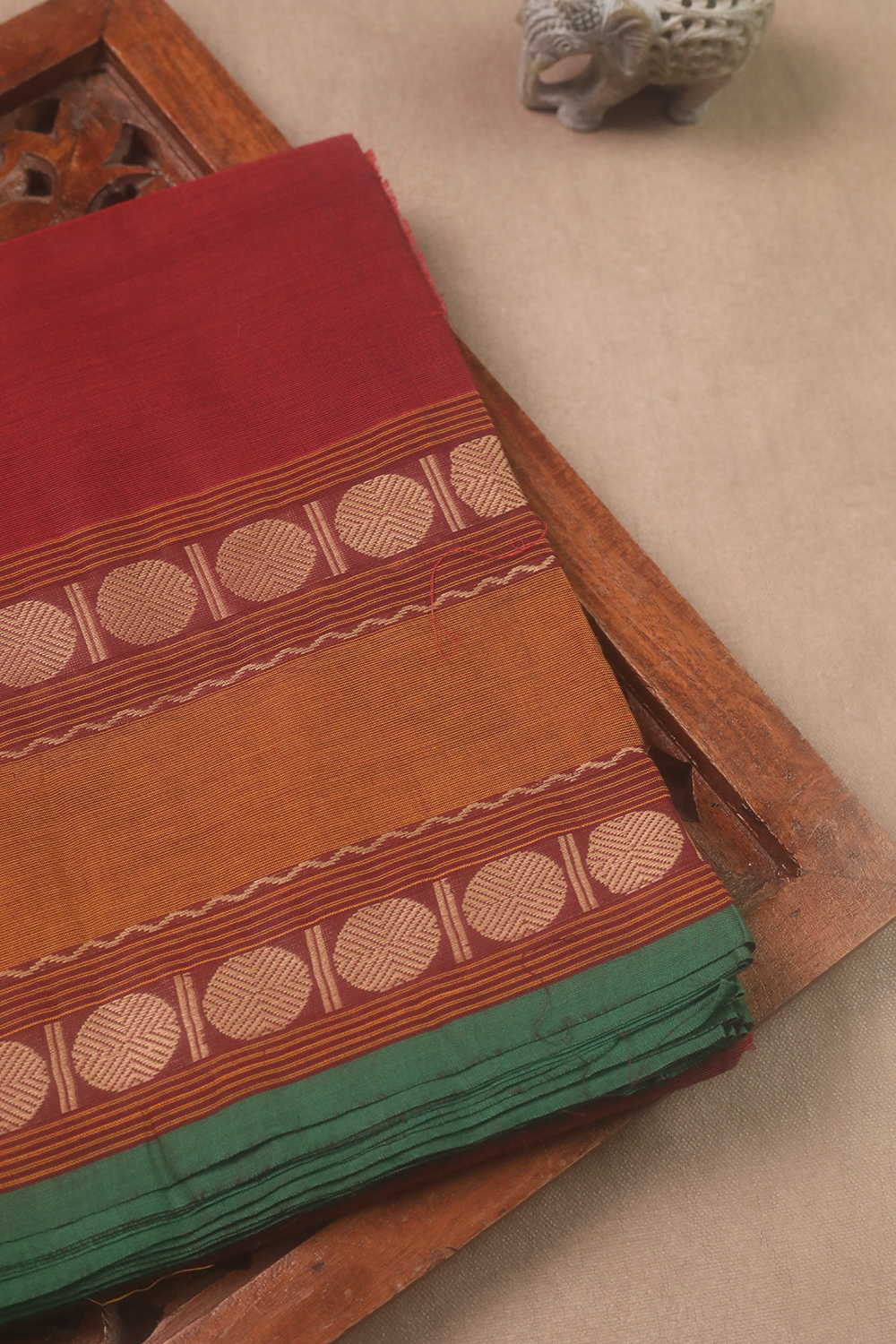 Maroon Kanchipuram Cotton saree
