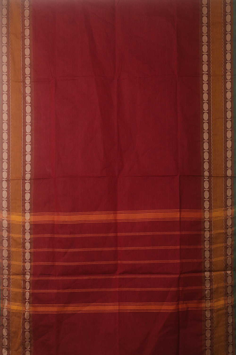 Maroon Kanchipuram Cotton saree - Image 2