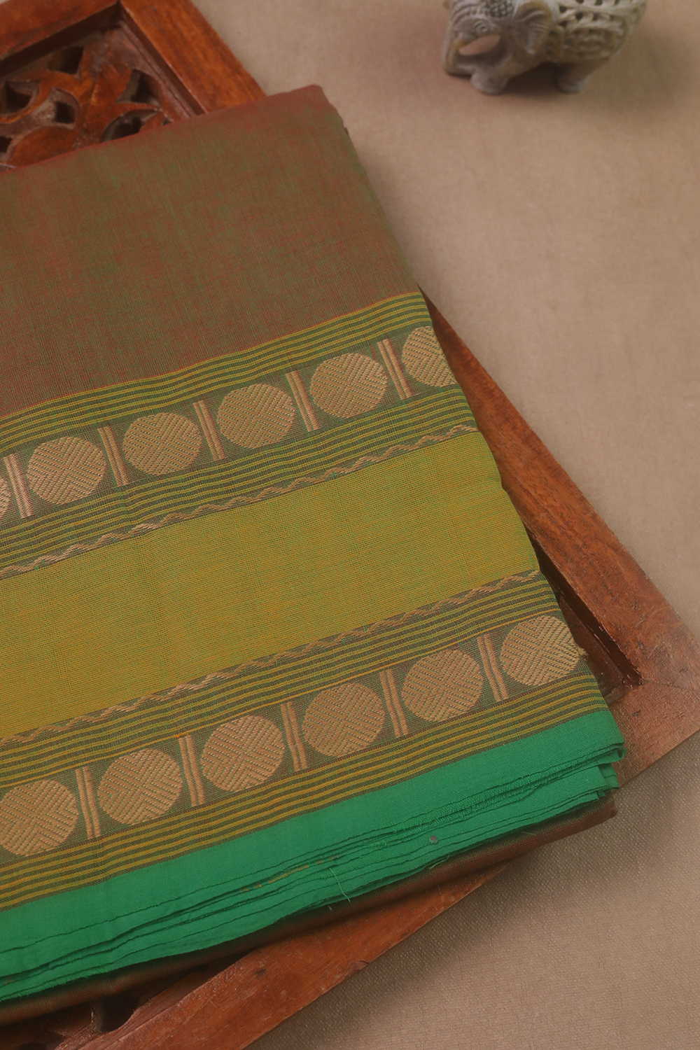Green Kanchipuram Cotton saree