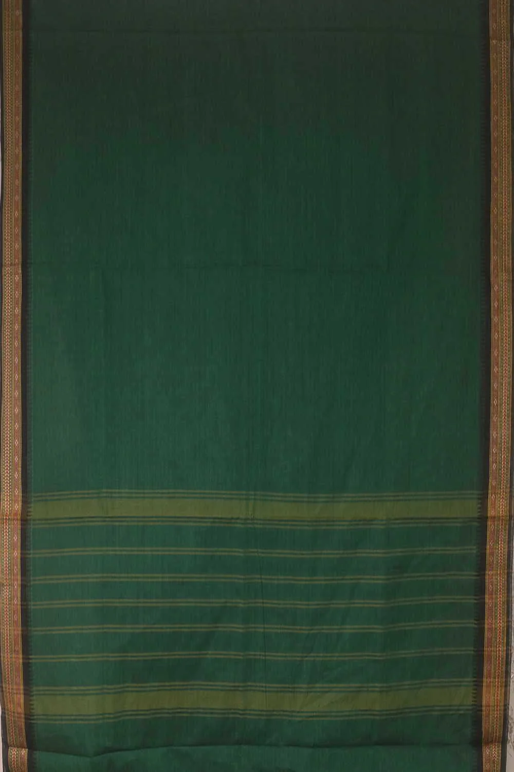Thread Border with Green Kanchipuram Cotton saree - Image 2