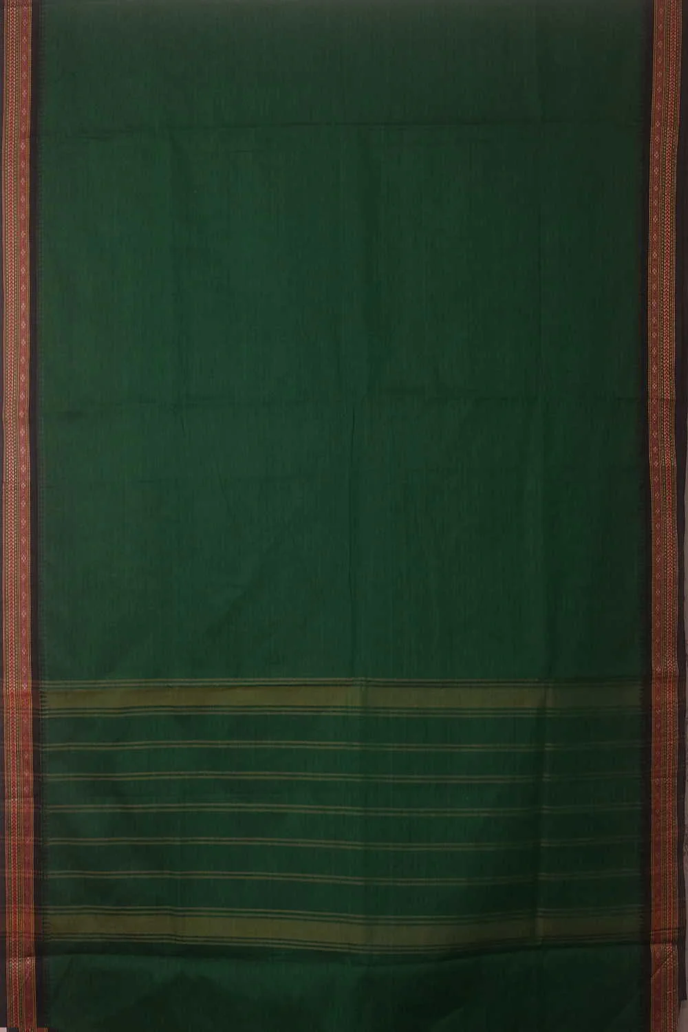 Deep Green Kanchipuram Cotton saree - Image 2