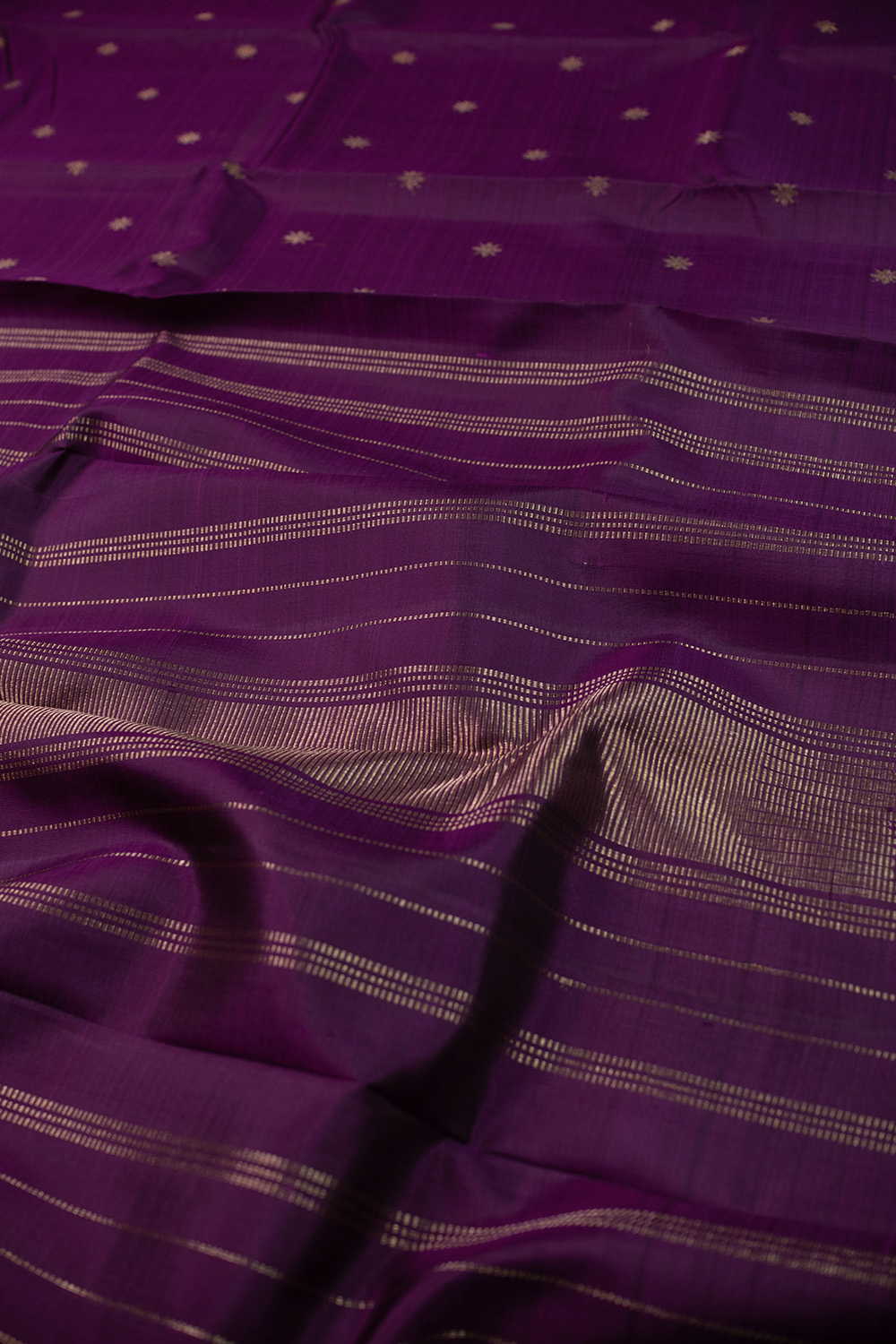 Zari Butti - Purple Kanchipuram Silk saree - Image 3